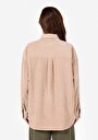 thumb-Afficher les détails de Chemise À Manches Longues Beige Relaxed Fit Droit Velours Femme