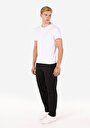 thumb-Afficher les détails de Pantalon Noir Wide Leg Medium Rise En Sergé Relaxed Fit Homme