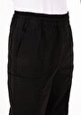 thumb-Afficher les détails de Pantalon Noir Wide Leg Medium Rise En Sergé Relaxed Fit Homme