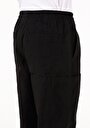 thumb-Afficher les détails de Pantalon Noir Wide Leg Medium Rise En Sergé Relaxed Fit Homme