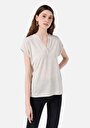 thumb-Afficher les détails de T-shirt À Manches Courtes Beige Regular Fit  Femme
