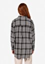 thumb-Afficher les détails de Chemise À Manches Longues Anthracite Relaxed Fit Plaid Flanelle Femme