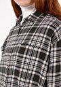 thumb-Afficher les détails de Chemise À Manches Longues Anthracite Relaxed Fit Plaid Flanelle Femme