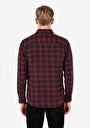 thumb-Afficher les détails de Chemise À Manches Longues Bordeaux Regular Fit Plaid Sergé Homme