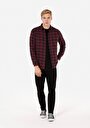 thumb-Afficher les détails de Chemise À Manches Longues Bordeaux Regular Fit Plaid Sergé Homme
