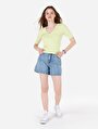 thumb-Afficher les détails de T-shirt À Manches Courtes Vert Slim Fit Jakarli Femme