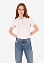 thumb-Afficher les détails de Chemise Polo À Manches Courtes Ecru Droit Slim Fit Femme