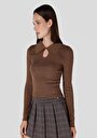 thumb-Afficher les détails de Pull Marron Slim Fit   Femme