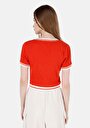 thumb-Afficher les détails de T-shirt À Manches Courtes Rouge Slim Fit Droit Femme
