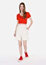 thumb-Afficher les détails de T-shirt À Manches Courtes Rouge Slim Fit Droit Femme