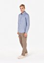 thumb-Afficher les détails de Chemise À Manches Longues Bleu Clair Regular Fit Droit Sergé Homme