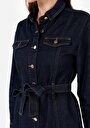 thumb-Afficher les détails de Robe Bleu Slim Fit Manches Longues   Femme