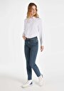 thumb-Afficher les détails de 703 Carla Pantalon Bleu   En  Slim Fit Femme