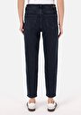 thumb-Afficher les détails de 896  Maria Pantalon Bleu Foncé Tapered Leg  En  Mom Fit Femme