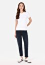thumb-Afficher les détails de 896  Maria Pantalon Bleu Foncé Tapered Leg  En  Mom Fit Femme