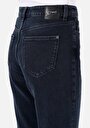 thumb-Afficher les détails de 896  Maria Pantalon Bleu Foncé Tapered Leg  En  Mom Fit Femme