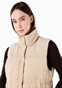 thumb-Afficher les détails de Gilet Beige Regular Fit Femme