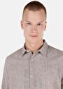 thumb-Afficher les détails de Chemise À Manches Longues Marron Comfort Fit   Homme