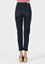 thumb-Afficher les détails de 896  Maria Pantalon Bleu Foncé Tapered Leg  En  Mom Fit Femme