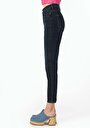thumb-Afficher les détails de 896  Maria Pantalon Bleu Foncé Tapered Leg  En  Mom Fit Femme