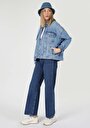 thumb-Afficher les détails de Veste De Blazer Bleu Oversize Fit   Femme