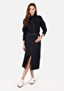 thumb-Afficher les détails de Chemise À Manches Longues Bleu Regular Fit Droit Jean Femme