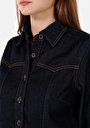 thumb-Afficher les détails de Chemise À Manches Longues Bleu Regular Fit Droit Jean Femme