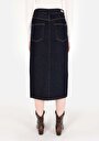 thumb-Afficher les détails de Jupe Bleu Slim Fit Droit Jean Normale Femme