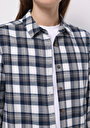 thumb-Afficher les détails de Chemise À Manches Longues Bleu Regular Fit Plaid Sergé Femme
