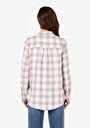 thumb-Afficher les détails de Chemise À Manches Longues Ecru Regular Fit Plaid Sergé Femme