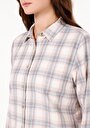 thumb-Afficher les détails de Chemise À Manches Longues Ecru Regular Fit Plaid Sergé Femme