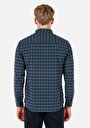 thumb-Afficher les détails de Chemise À Manches Longues Vert Regular Fit Plaid Sergé Homme