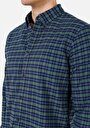 thumb-Afficher les détails de Chemise À Manches Longues Vert Regular Fit Plaid Sergé Homme