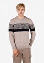 thumb-Afficher les détails de Pull Beige Regular Fit Manches Longues  Homme