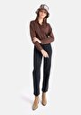thumb-Afficher les détails de 884 Lauren Pantalon Noir   En  Straight Fit Femme