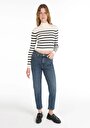 thumb-Afficher les détails de 896  Maria Pantalon Bleu   En  Mom Fit Femme
