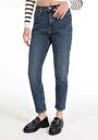 thumb-Afficher les détails de 896  Maria Pantalon Bleu   En  Mom Fit Femme