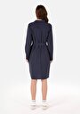 thumb-Afficher les détails de Robe Marine Regular Fit Manches Longues Mini Sergé Femme