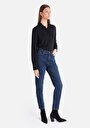 thumb-Afficher les détails de 896  Maria Pantalon Bleu   En  Mom Fit Femme
