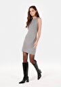 thumb-Afficher les détails de Robe Gris Slim Fit Sans Manches Mini Tricots Femme