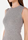 thumb-Afficher les détails de Robe Gris Slim Fit Sans Manches Mini Tricots Femme