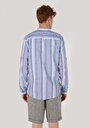thumb-Afficher les détails de Chemise À Manches Longues Marine Regular Fit Rayé Lin Homme