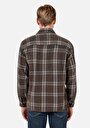 thumb-Afficher les détails de Chemise À Manches Longues Marron Comfort Fit Plaid Flanelle Homme