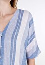 thumb-Afficher les détails de Chemise À Manches Courtes Bleu Rayé Regular Fit Femme