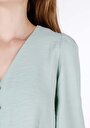 thumb-Afficher les détails de Chemise À Manches Longues Vert Regular Fit Droit Sergé Femme