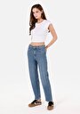 thumb-Afficher les détails de 884 Lauren Pantalon Bleu   En  Straight Fit Femme