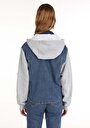 thumb-Afficher les détails de Veste De Blazer Denim Oversize Fit   Femme
