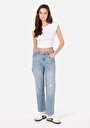 thumb-Afficher les détails de 884 Lauren Pantalon Bleu   En  Straight Fit Femme