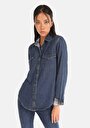 thumb-Afficher les détails de Chemise À Manches Longues Bleu Slim Fit   Femme