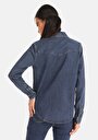 thumb-Afficher les détails de Chemise À Manches Longues Bleu Slim Fit   Femme